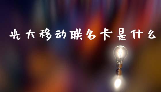 光大移动联名卡是什么_https://www.qmgjg.com_恒生指数是什么_第1张