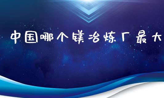 中国哪个镁冶炼厂最大_https://www.qmgjg.com_港股恒生指数_第1张