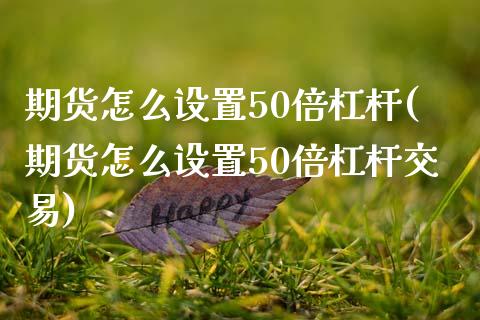 期货怎么设置50倍杠杆(期货怎么设置50倍杠杆交易)_https://www.qmgjg.com_香港恒生指数_第1张